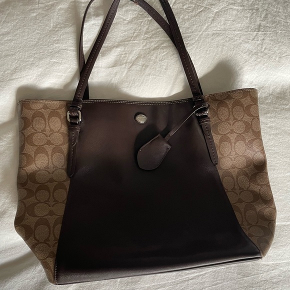 Coach Brown and Tan Shoulder Bag - Picture 2 of 7